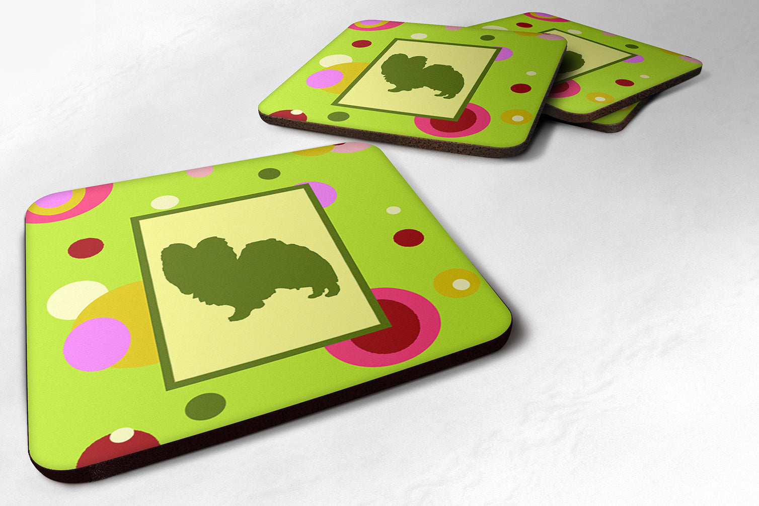 Papillon Foam Coasters Set of 4 Cup Coasters for Indoor Outdoor, Tabletop Protection, Anti Slip, Mouse pad Material