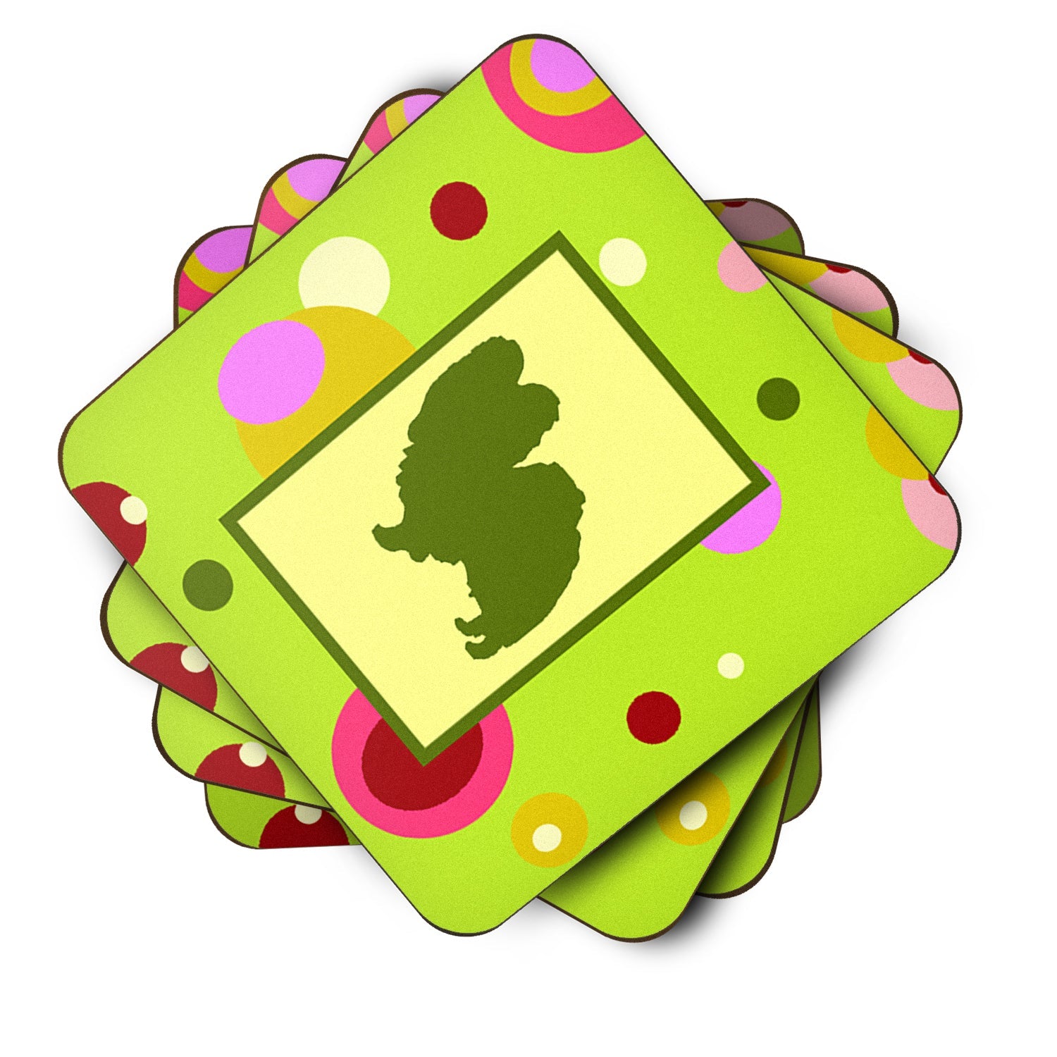 Papillon Foam Coasters Set of 4 Cup Coasters for Indoor Outdoor, Tabletop Protection, Anti Slip, Mouse pad Material