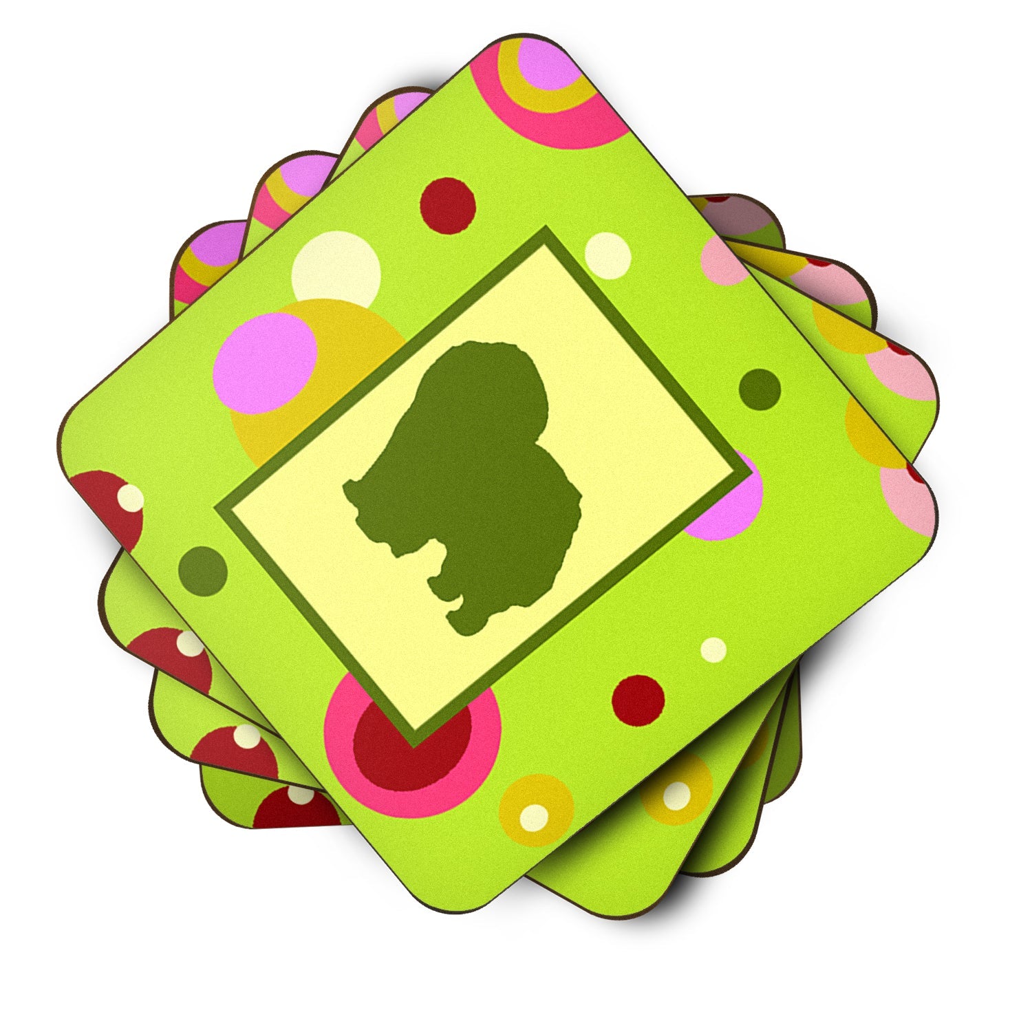Chow Chow Foam Coasters Set of 4 Cup Coasters for Indoor Outdoor, Tabletop Protection, Anti Slip, Mouse pad Material