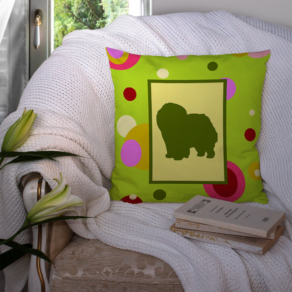 Chow Chow Decorative Throw Pillow 14x14 Indoor Outdoor Accent Cushion, Fabric Cover with Insert for Sofa, Bed, Porch & Living Room
