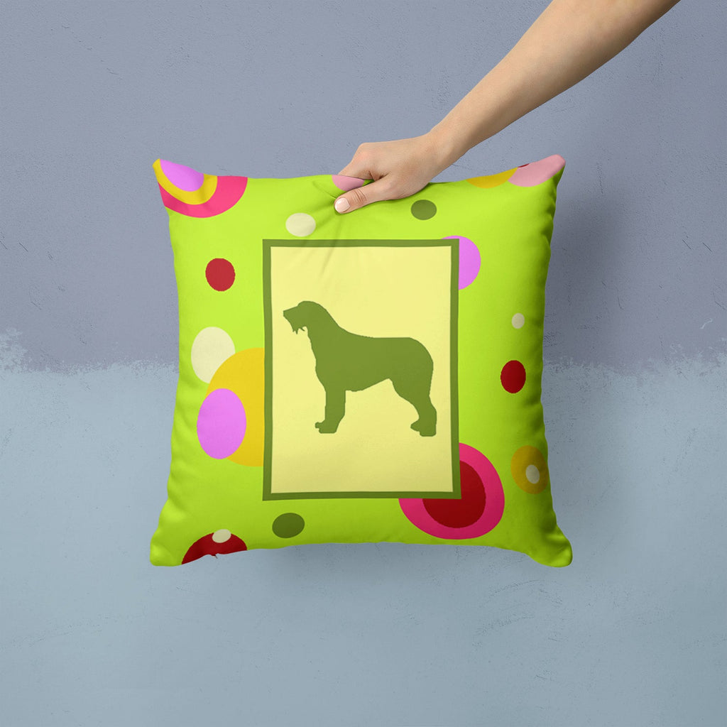 Irish Wolfhound Decorative Throw Pillow 14x14 Indoor Outdoor Accent Cushion, Fabric Cover with Insert for Sofa, Bed, Porch & Living Room
