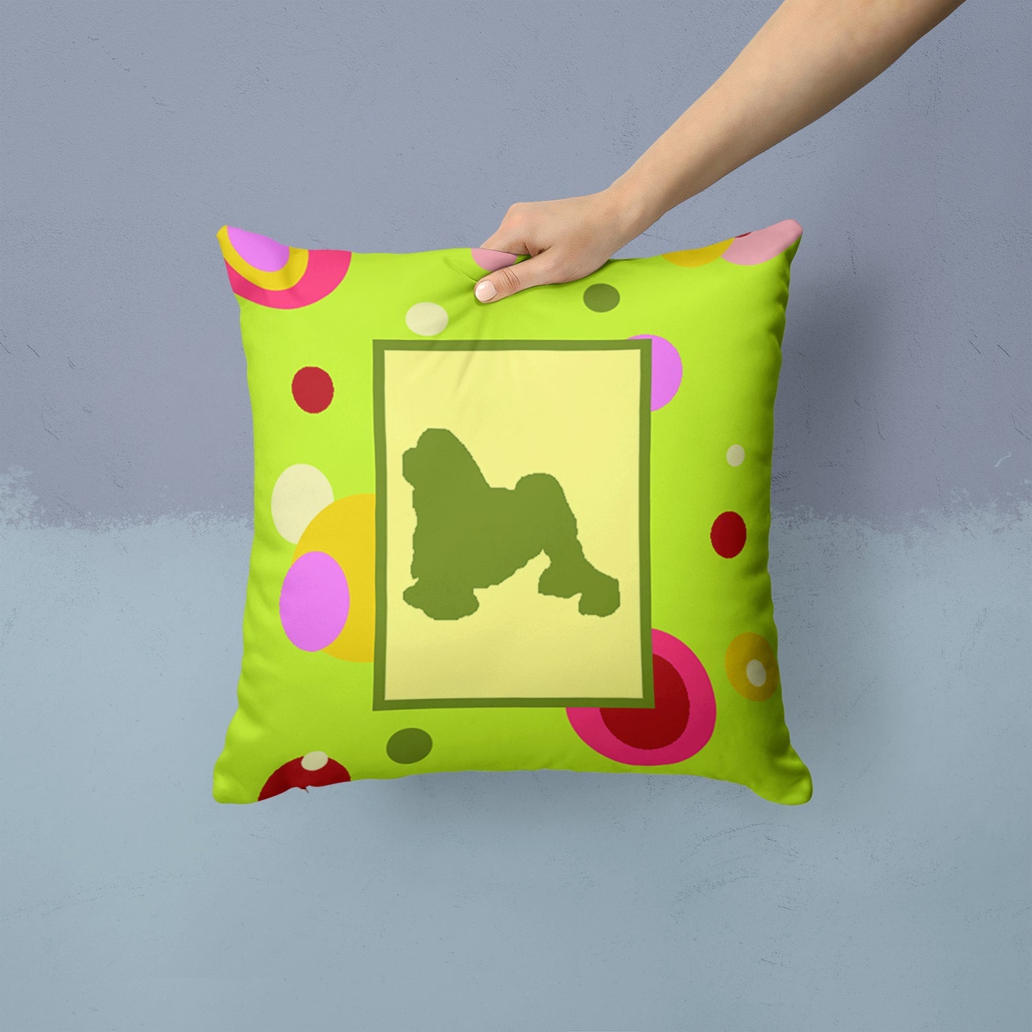 Decorative Throw Pillow 14x14 Indoor Outdoor Accent Cushion, Fabric Cover with Insert for Sofa, Bed, Porch & Living Room
