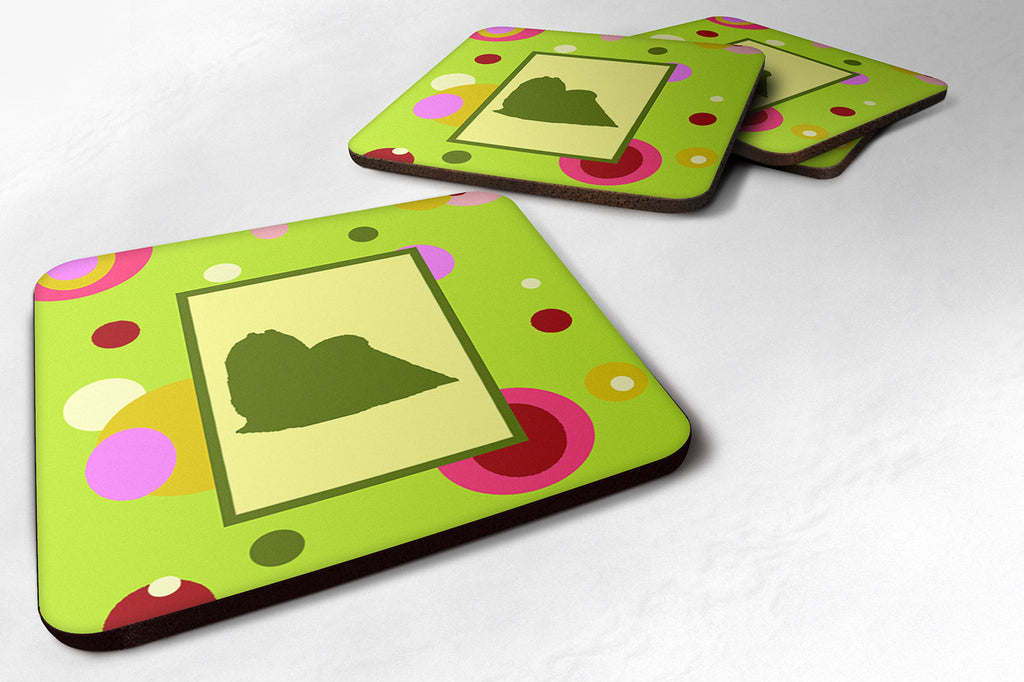 Maltese Foam Coasters Set of 4 Cup Coasters for Indoor Outdoor, Tabletop Protection, Anti Slip, Mouse pad Material