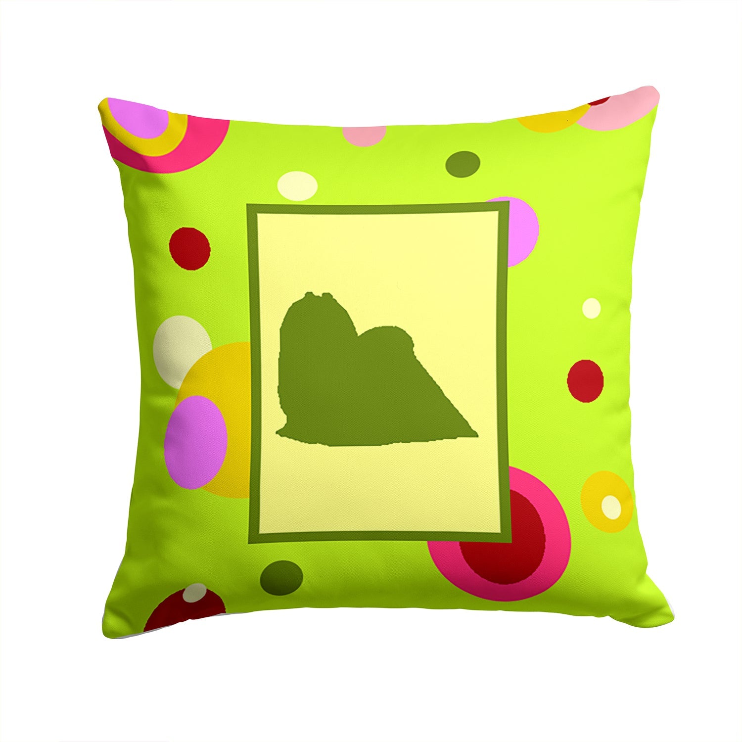 Maltese Decorative Throw Pillow 14x14 Indoor Outdoor Accent Cushion, Fabric Cover with Insert for Sofa, Bed, Porch & Living Room