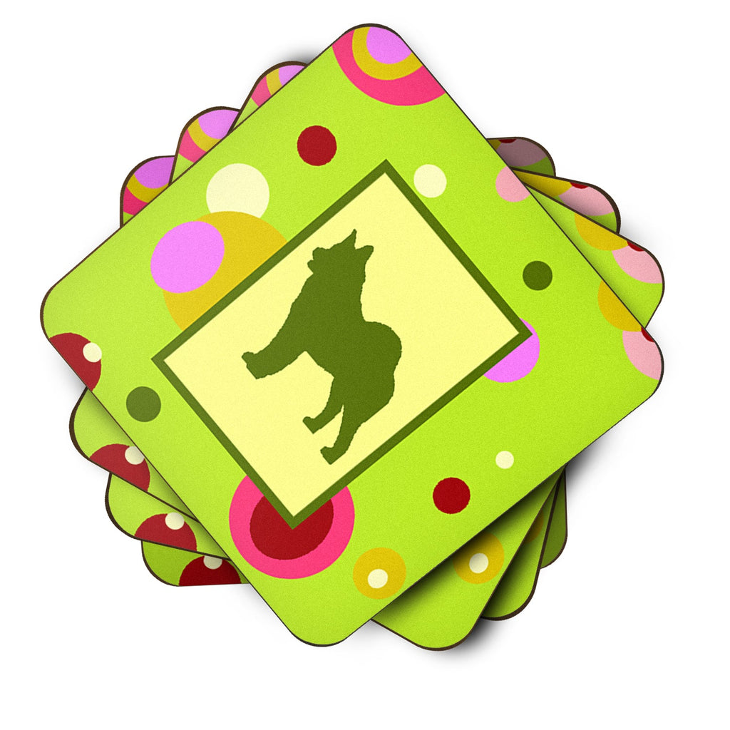 Norwegian Elkhound Foam Coasters Set of 4 Cup Coasters for Indoor Outdoor, Tabletop Protection, Anti Slip, Mouse pad Material