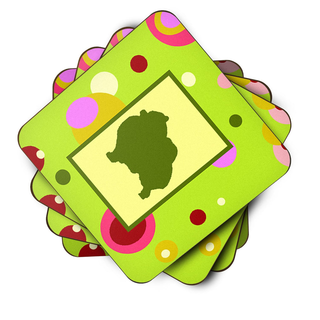 Pomeranian Foam Coasters Set of 4 Cup Coasters for Indoor Outdoor, Tabletop Protection, Anti Slip, Mouse pad Material