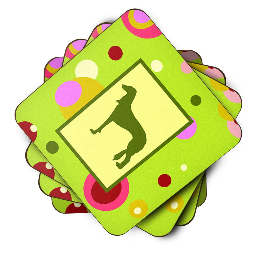 Saluki Foam Coasters Set of 4 Cup Coasters for Indoor Outdoor, Tabletop Protection, Anti Slip, Mouse pad Material