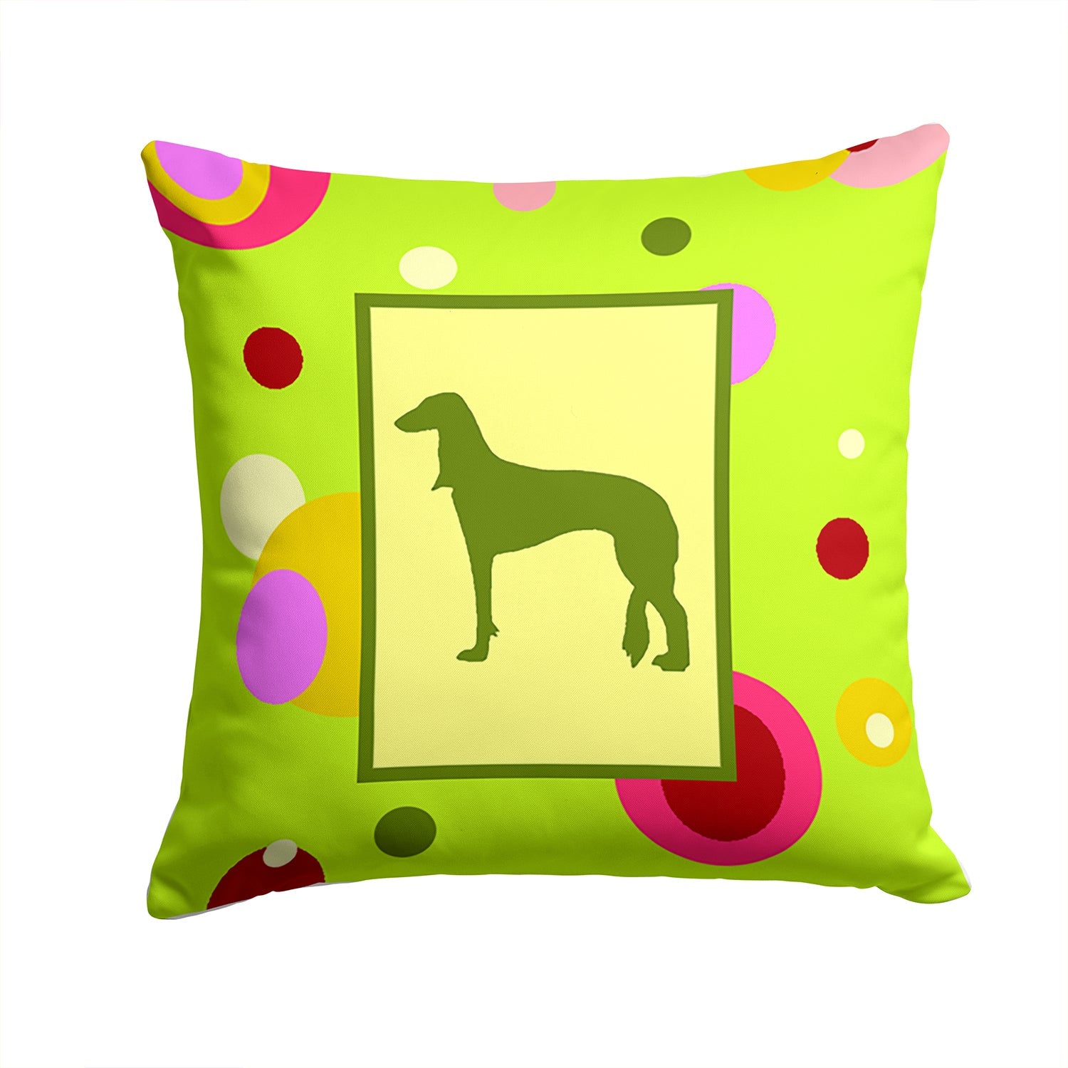 Saluki Decorative Throw Pillow 14x14 Indoor Outdoor Accent Cushion, Fabric Cover with Insert for Sofa, Bed, Porch & Living Room