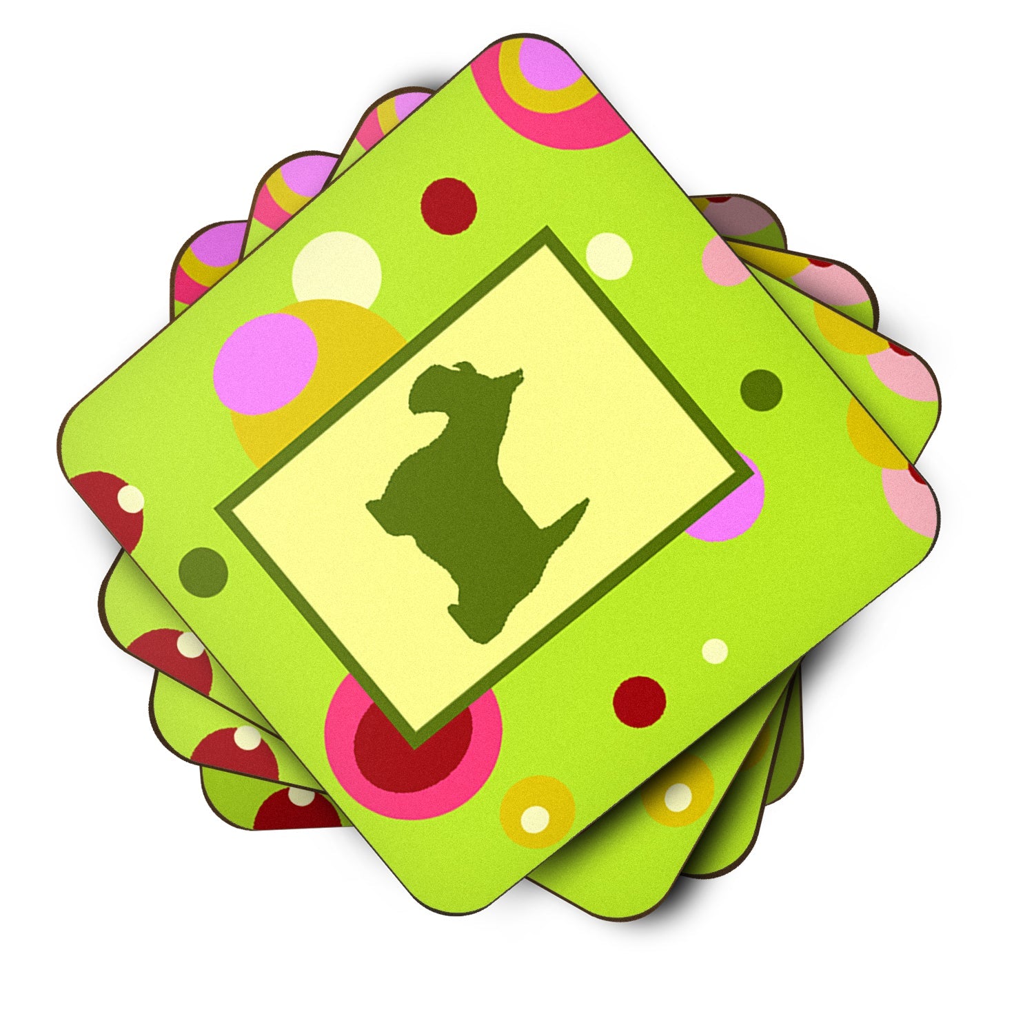 Scottish Terrier Foam Coasters Set of 4 Cup Coasters for Indoor Outdoor, Tabletop Protection, Anti Slip, Mouse pad Material