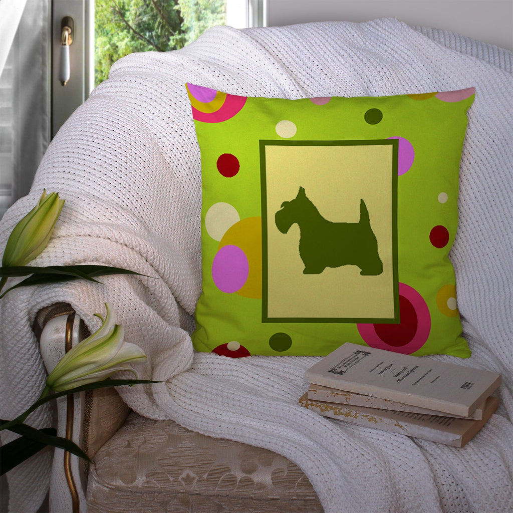 Scottish Terrier Decorative Throw Pillow 14x14 Indoor Outdoor Accent Cushion, Fabric Cover with Insert for Sofa, Bed, Porch & Living Room
