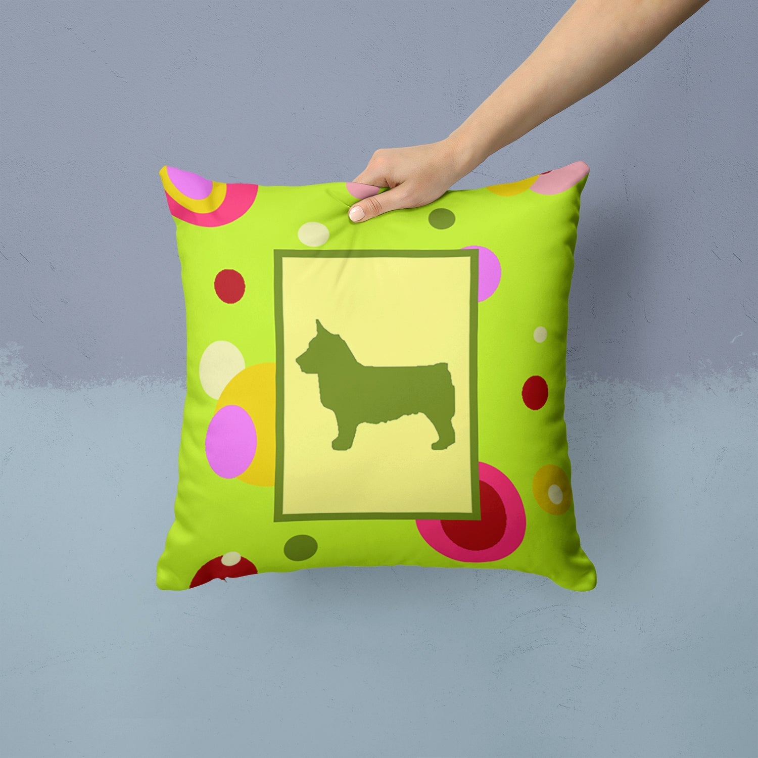 Decorative Throw Pillow 14x14 Indoor Outdoor Accent Cushion, Fabric Cover with Insert for Sofa, Bed, Porch & Living Room