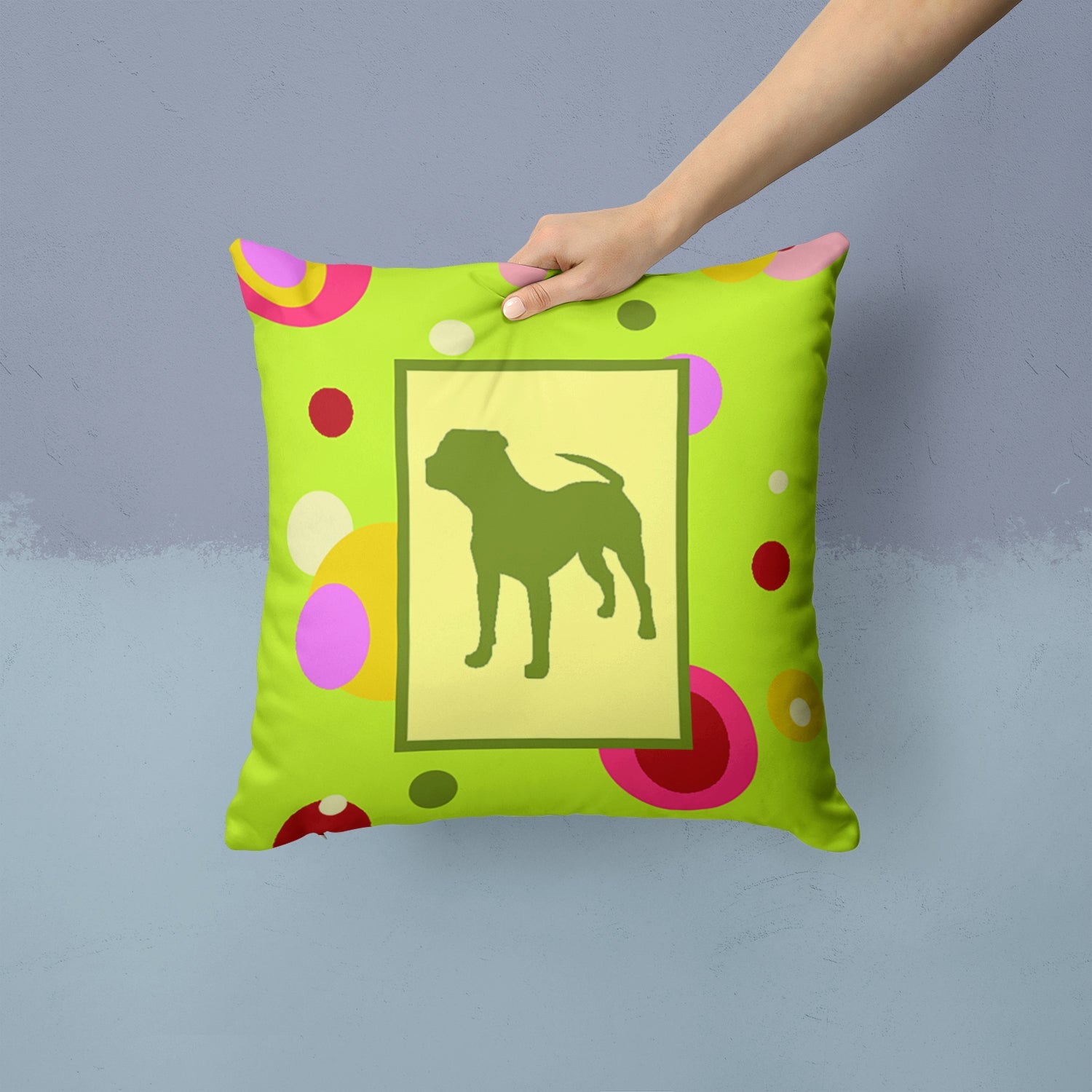 Decorative Throw Pillow 14x14 Indoor Outdoor Accent Cushion, Fabric Cover with Insert for Sofa, Bed, Porch & Living Room