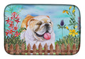 English Bulldog Spring Dish Drying Mat Absorbent Dish Drying Mat Pad for Kitchen Counter Dish Drainer Mat for Countertop, 14 x 21", Multicolor