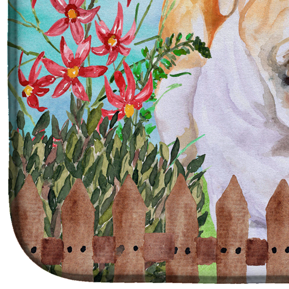 English Bulldog Spring Dish Drying Mat Absorbent Dish Drying Mat Pad for Kitchen Counter Dish Drainer Mat for Countertop, 14 x 21", Multicolor