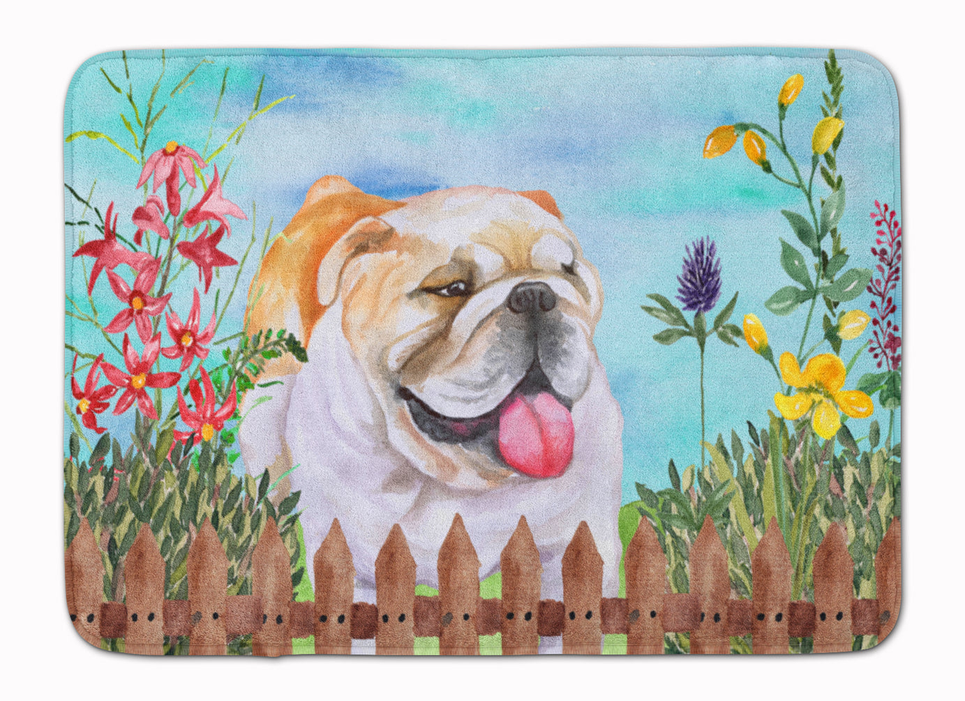 English Bulldog Spring Memory Foam Kitchen Mat Machine Washable Anti-Fatigue Cushion Comfort Bath or Kitchen Rug