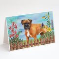 German Boxer Spring Greeting Cards Pack of 8 Blank Cards with Envelopes Whimsical A7 Size 5x7