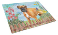German Boxer Spring Cutting Board Tempered Glass Kitchen Cutting Surface, Heat Resistant Chopping, Non-Slip Feet, Food Prep & Serving