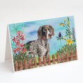 German Shorthaired Pointer Spring Greeting Cards Pack of 8 Blank Cards with Envelopes Whimsical A7 Size 5x7