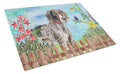 German Shorthaired Pointer Spring Cutting Board Tempered Glass Kitchen Cutting Surface, Heat Resistant Chopping, Non-Slip Feet, Food Prep & Serving