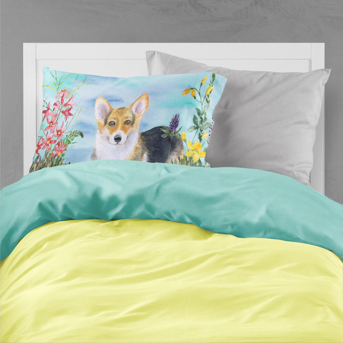 Pembroke Corgi Spring Standard Pillowcase Lightweight Super Soft Easy Care Decorative Artwork Pillowcase, Standard