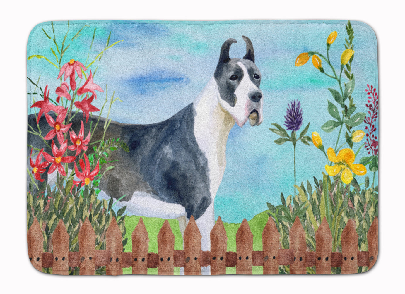 Harlequin Great Dane Spring Memory Foam Kitchen Mat Machine Washable Anti-Fatigue Cushion Comfort Bath or Kitchen Rug