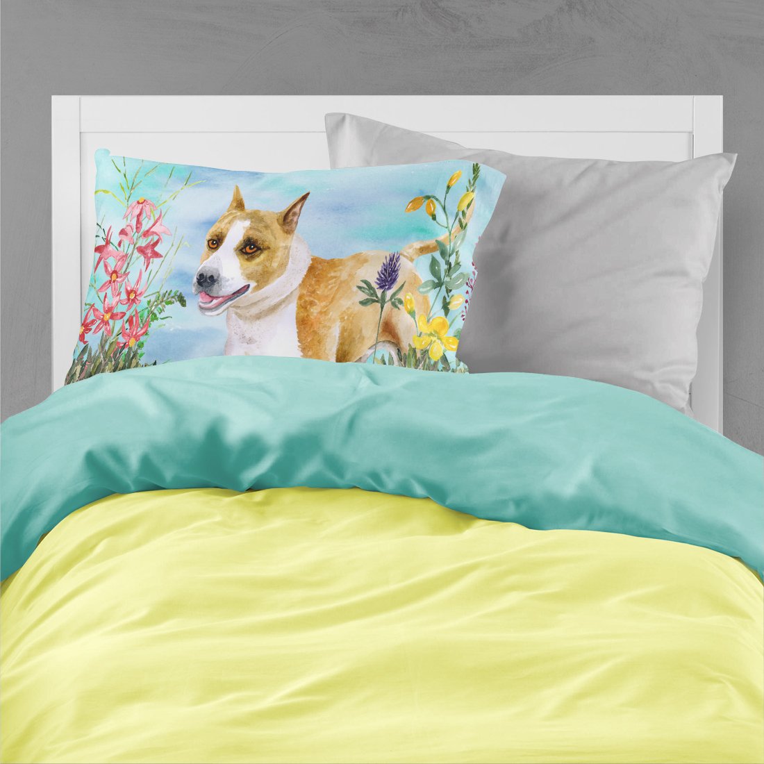 American Staffordshire Spring Standard Pillowcase Lightweight Super Soft Easy Care Decorative Artwork Pillowcase, Standard