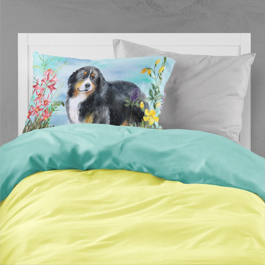 Bernese Mountain Dog Spring Standard Pillowcase Lightweight Super Soft Easy Care Decorative Artwork Pillowcase, Standard