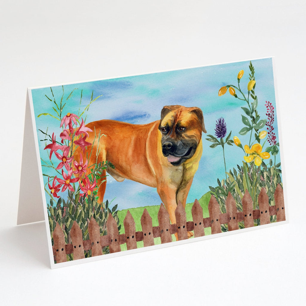 Boerboel Mastiff Spring Greeting Cards Pack of 8 Blank Cards with Envelopes Whimsical A7 Size 5x7