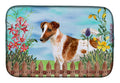 Smooth Fox Terrier Spring Dish Drying Mat Absorbent Dish Drying Mat Pad for Kitchen Counter Dish Drainer Mat for Countertop, 14 x 21", Multicolor
