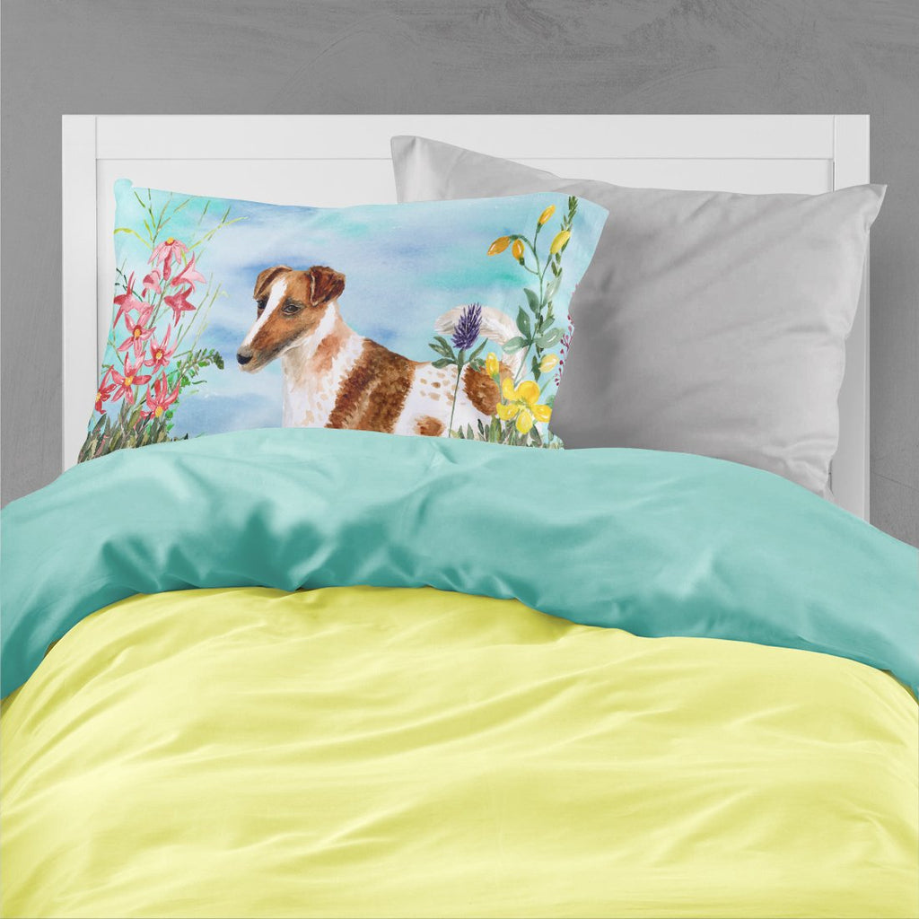 Smooth Fox Terrier Spring Standard Pillowcase Lightweight Super Soft Easy Care Decorative Artwork Pillowcase, Standard