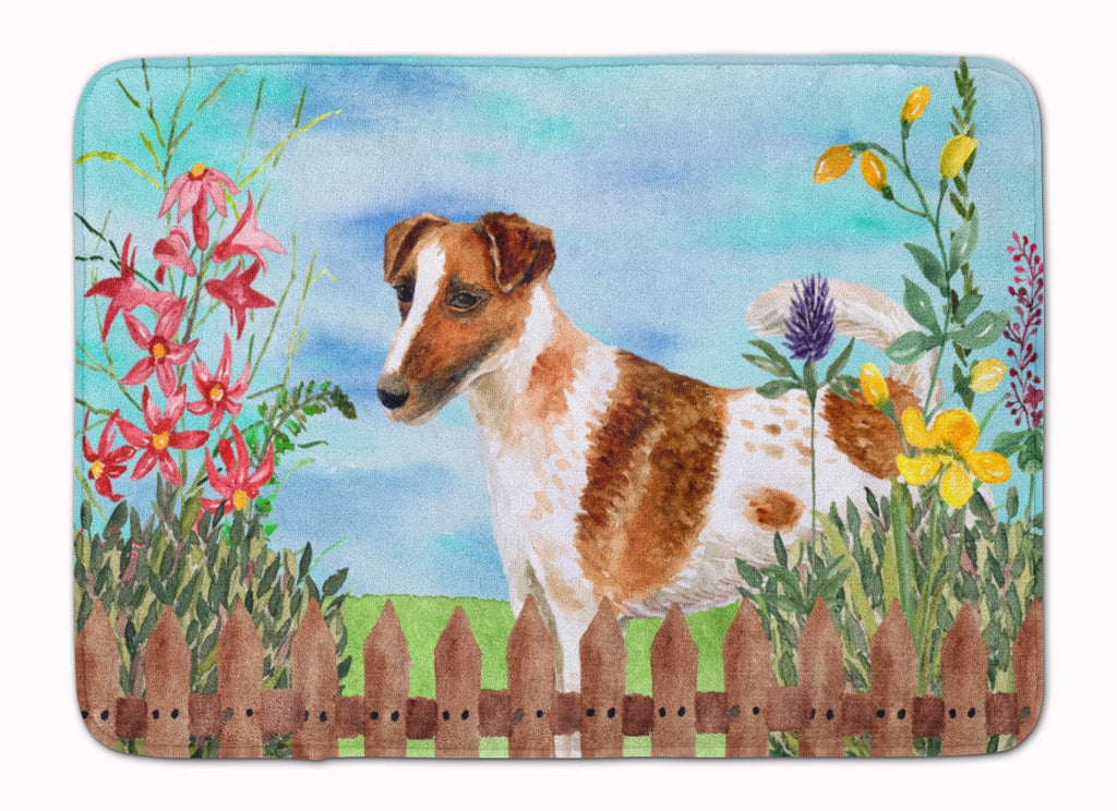 Smooth Fox Terrier Spring Memory Foam Kitchen Mat Machine Washable Anti-Fatigue Cushion Comfort Bath or Kitchen Rug