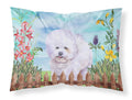 Bichon Frise Spring Standard Pillowcase Lightweight Super Soft Easy Care Decorative Artwork Pillowcase, Standard