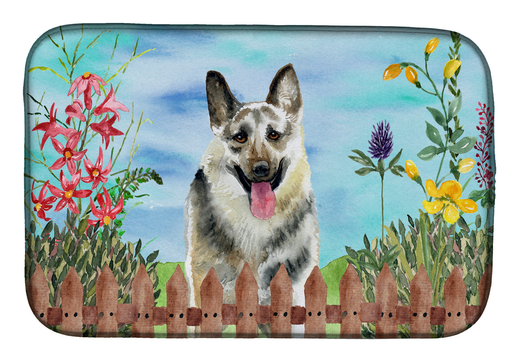 East-European Shepherd Spring Dish Drying Mat Absorbent Dish Drying Mat Pad for Kitchen Counter Dish Drainer Mat for Countertop, 14 x 21", Multicolor