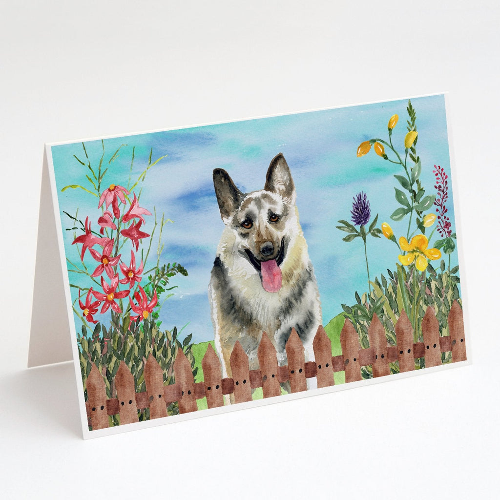 East-European Shepherd Spring Greeting Cards Pack of 8 Blank Cards with Envelopes Whimsical A7 Size 5x7