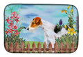 Fox Terrier Spring Dish Drying Mat Absorbent Dish Drying Mat Pad for Kitchen Counter Dish Drainer Mat for Countertop, 14 x 21", Multicolor