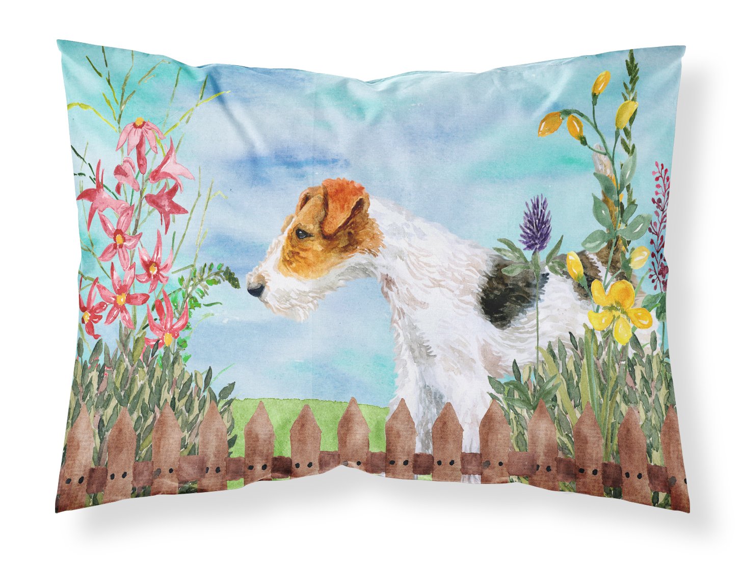 Fox Terrier Spring Standard Pillowcase Lightweight Super Soft Easy Care Decorative Artwork Pillowcase, Standard