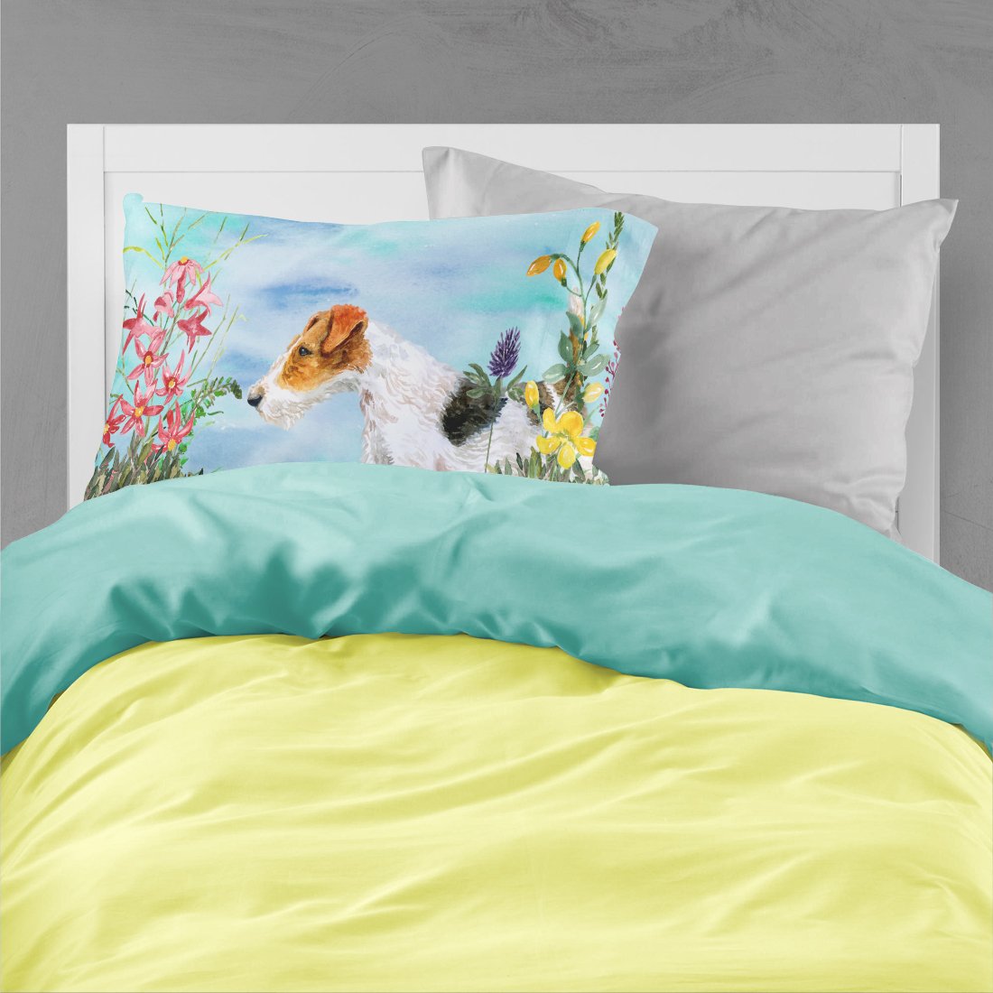 Fox Terrier Spring Standard Pillowcase Lightweight Super Soft Easy Care Decorative Artwork Pillowcase, Standard