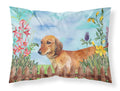 Dachshund Spring Standard Pillowcase Lightweight Super Soft Easy Care Decorative Artwork Pillowcase, Standard