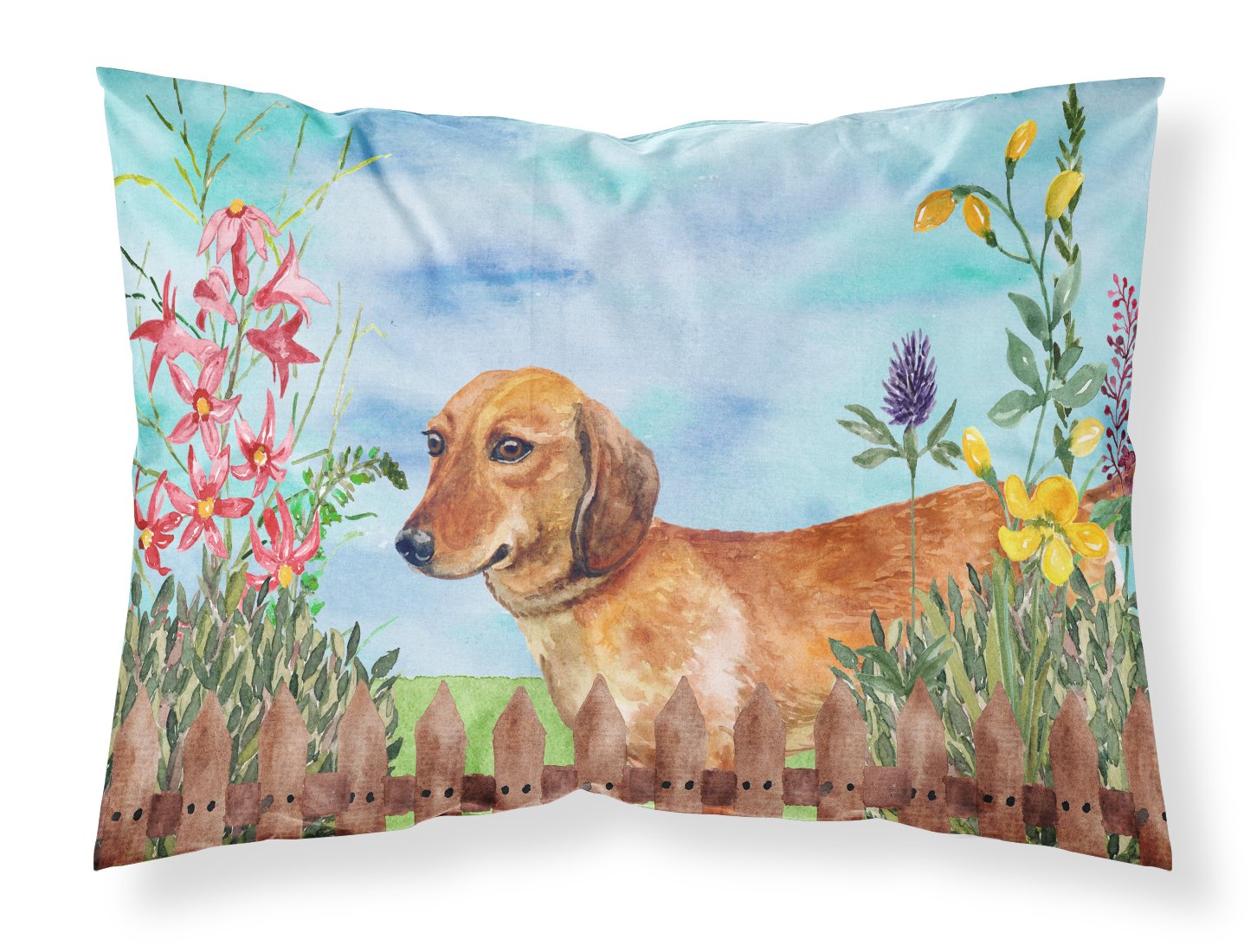 Dachshund Spring Standard Pillowcase Lightweight Super Soft Easy Care Decorative Artwork Pillowcase, Standard