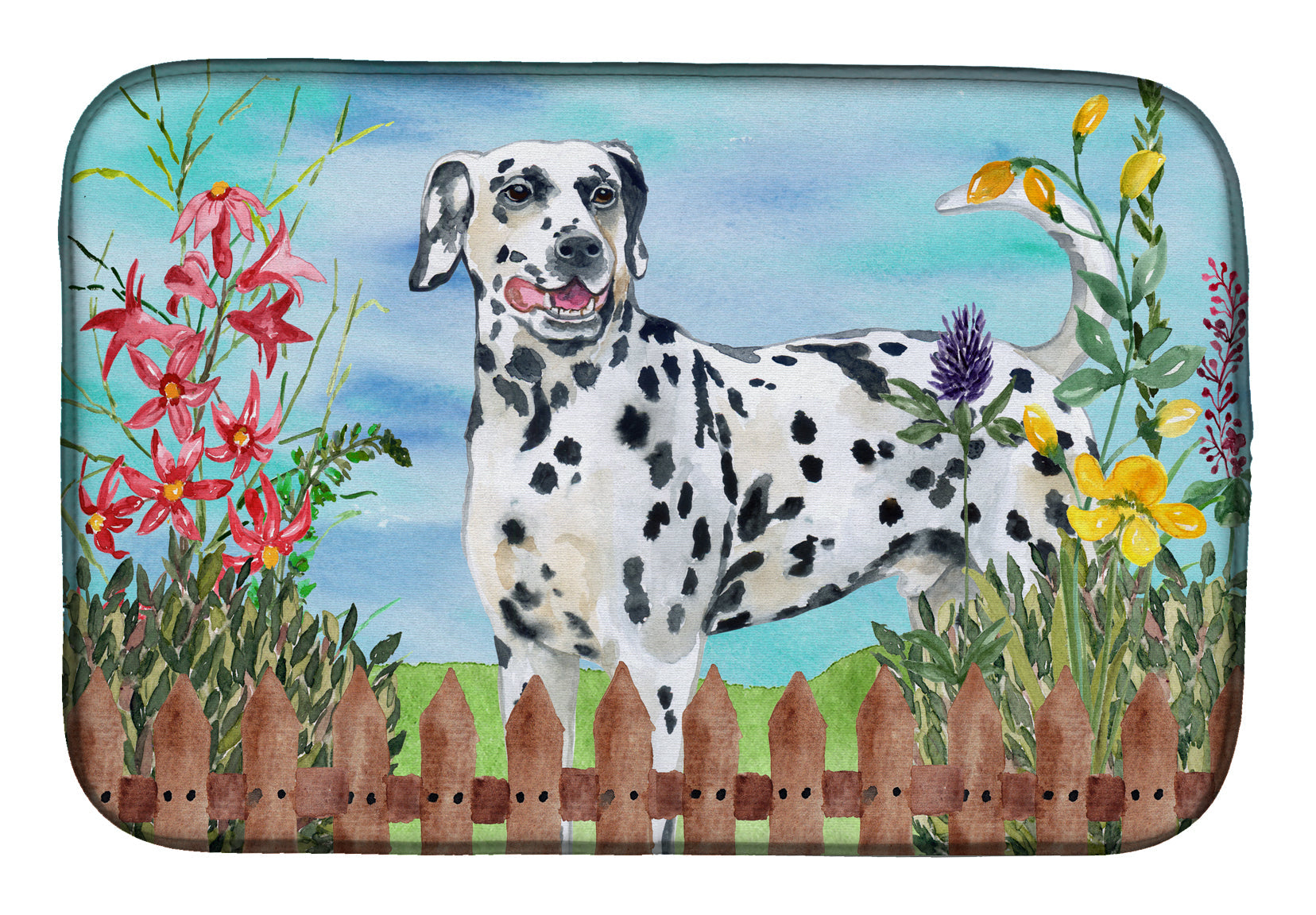 Dalmatian Spring Dish Drying Mat Absorbent Dish Drying Mat Pad for Kitchen Counter Dish Drainer Mat for Countertop, 14 x 21", Multicolor