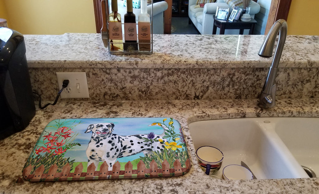 Dalmatian Spring Dish Drying Mat Absorbent Dish Drying Mat Pad for Kitchen Counter Dish Drainer Mat for Countertop, 14 x 21", Multicolor