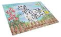 Dalmatian Spring Cutting Board Tempered Glass Kitchen Cutting Surface, Heat Resistant Chopping, Non-Slip Feet, Food Prep & Serving