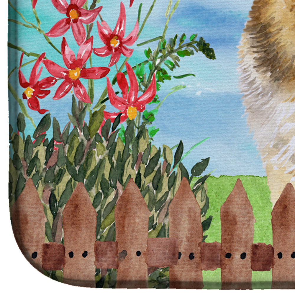 German Shepherd Spring Dish Drying Mat Absorbent Dish Drying Mat Pad for Kitchen Counter Dish Drainer Mat for Countertop, 14 x 21", Multicolor