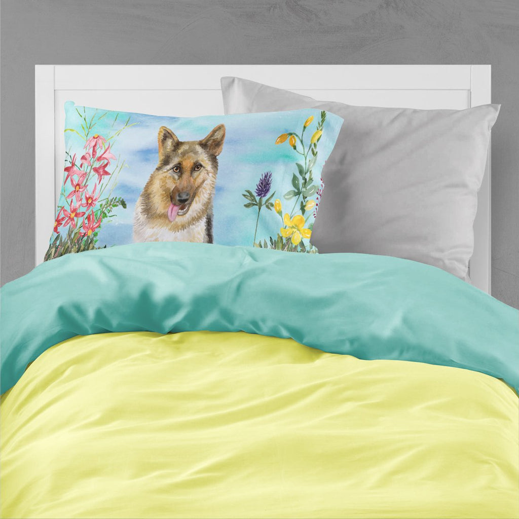 German Shepherd Spring Standard Pillowcase Lightweight Super Soft Easy Care Decorative Artwork Pillowcase, Standard