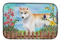 Siberian Husky Spring Dish Drying Mat Absorbent Dish Drying Mat Pad for Kitchen Counter Dish Drainer Mat for Countertop, 14 x 21", Multicolor