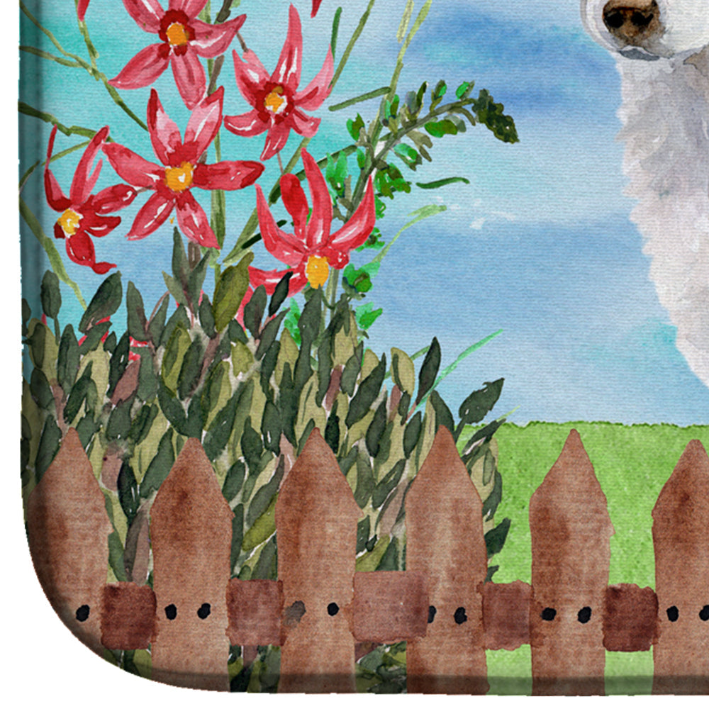 Siberian Husky Spring Dish Drying Mat Absorbent Dish Drying Mat Pad for Kitchen Counter Dish Drainer Mat for Countertop, 14 x 21", Multicolor