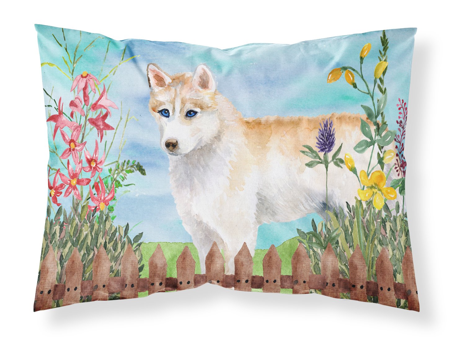 Siberian Husky Spring Standard Pillowcase Lightweight Super Soft Easy Care Decorative Artwork Pillowcase, Standard