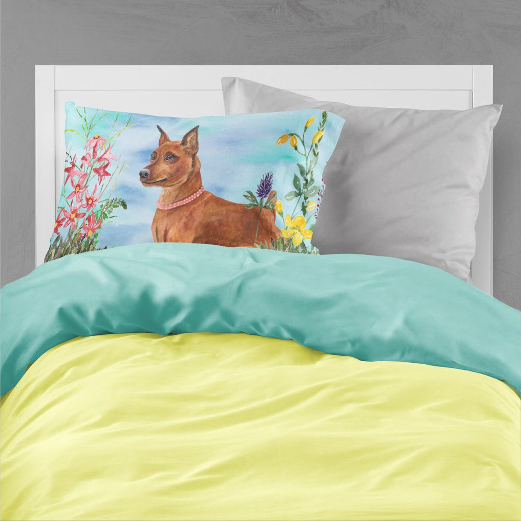Miniature Pinscher Spring Standard Pillowcase Lightweight Super Soft Easy Care Decorative Artwork Pillowcase, Standard