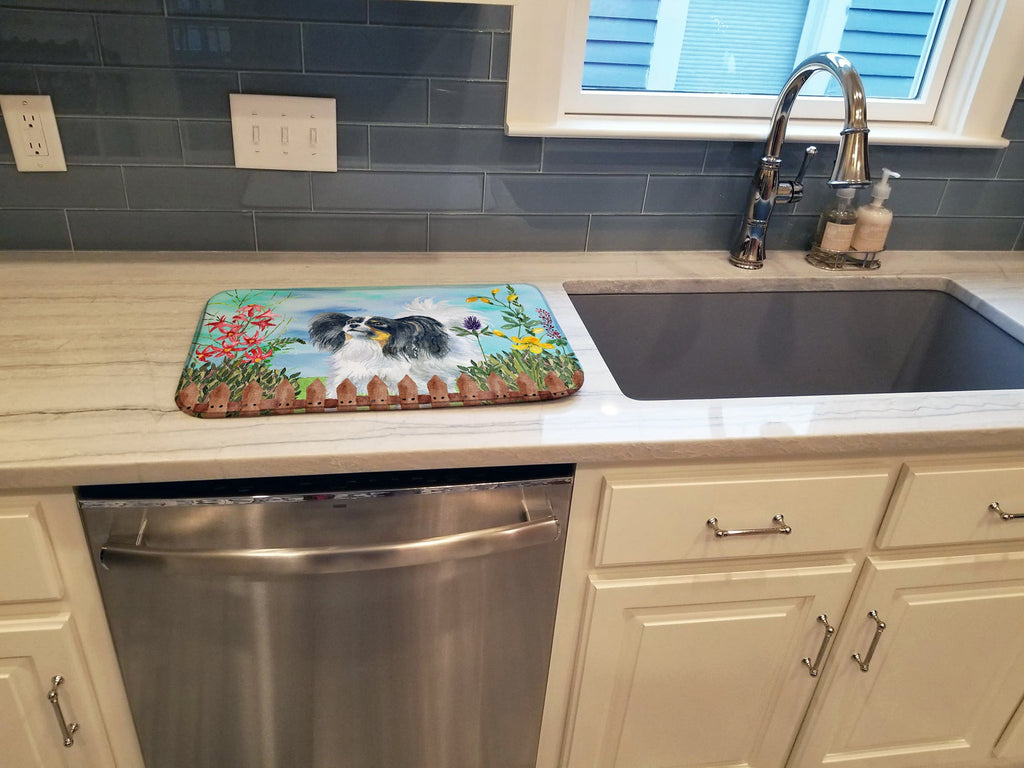 Papillon Spring Dish Drying Mat Absorbent Dish Drying Mat Pad for Kitchen Counter Dish Drainer Mat for Countertop, 14 x 21", Multicolor