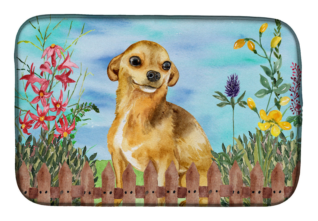 Chihuahua Spring Dish Drying Mat Absorbent Dish Drying Mat Pad for Kitchen Counter Dish Drainer Mat for Countertop, 14 x 21", Multicolor